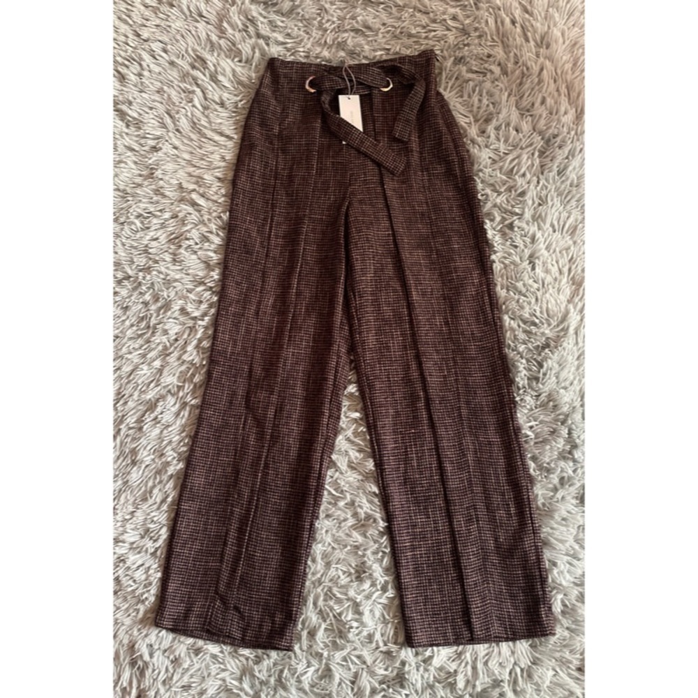 Houndstooth Wide Leg Pants - Picture 2 of 7